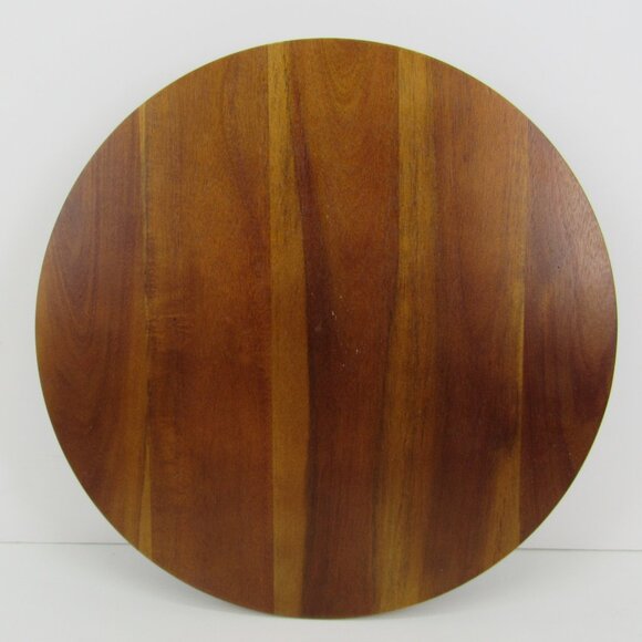 Wooden Mid Century Lazy Susan 13" Diameter Turntable Spinning Tray - Picture 3 of 7